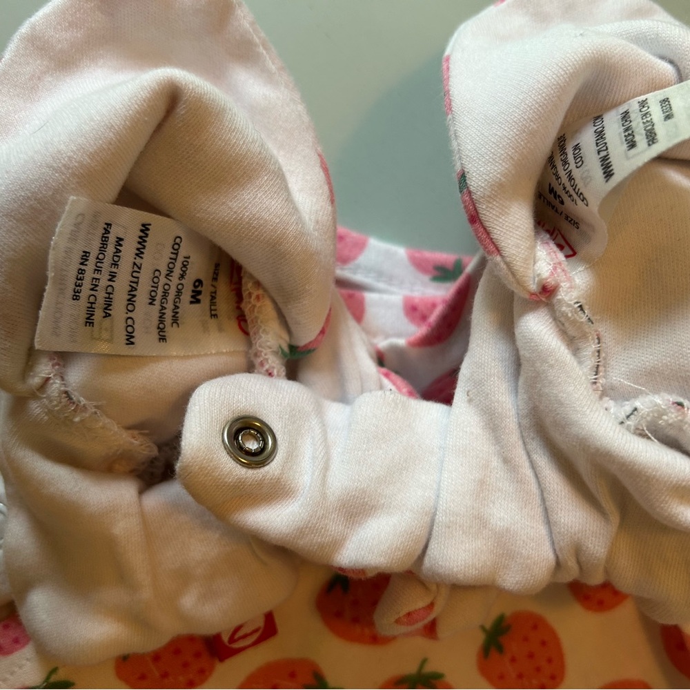 Zutano Strawberry Print Baby Dress and Snap Bootie/Shoe Set 3-6 Months Baby Girl - Picture 5 of 5